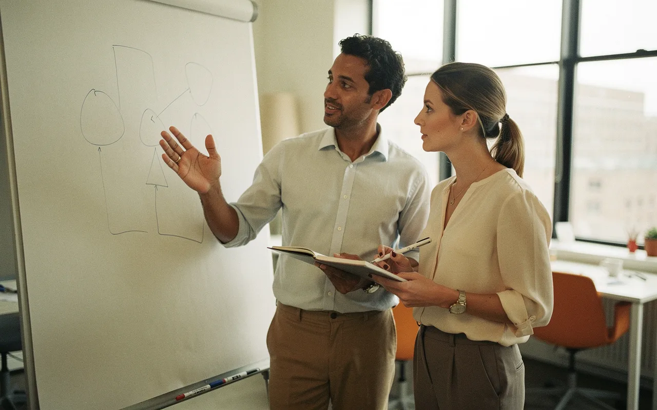 Enterprise technical directors reviewing e-commerce replatforming roadmap and data flow