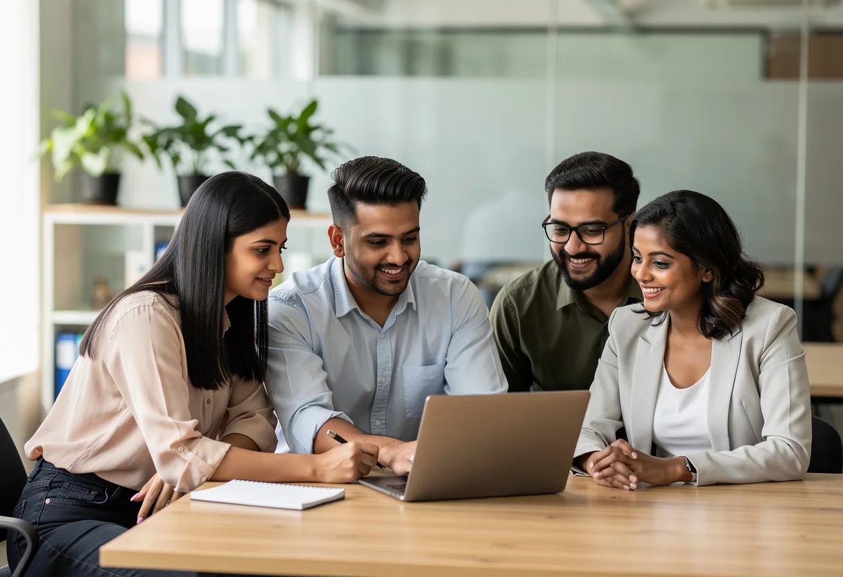 FactoryJet digital marketing team collaborating in a Bangalore office