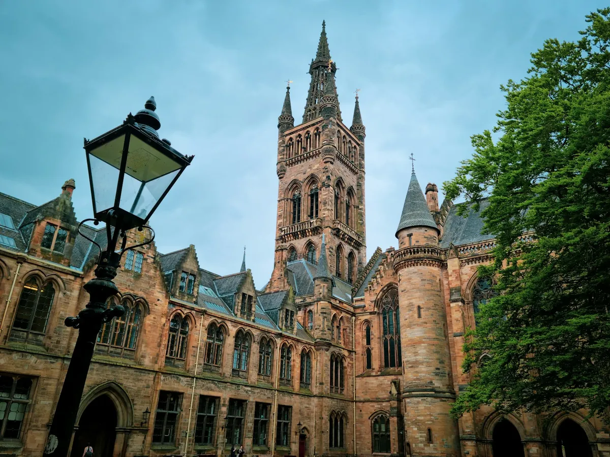 The Gothic tower of the University of Glasgow main building