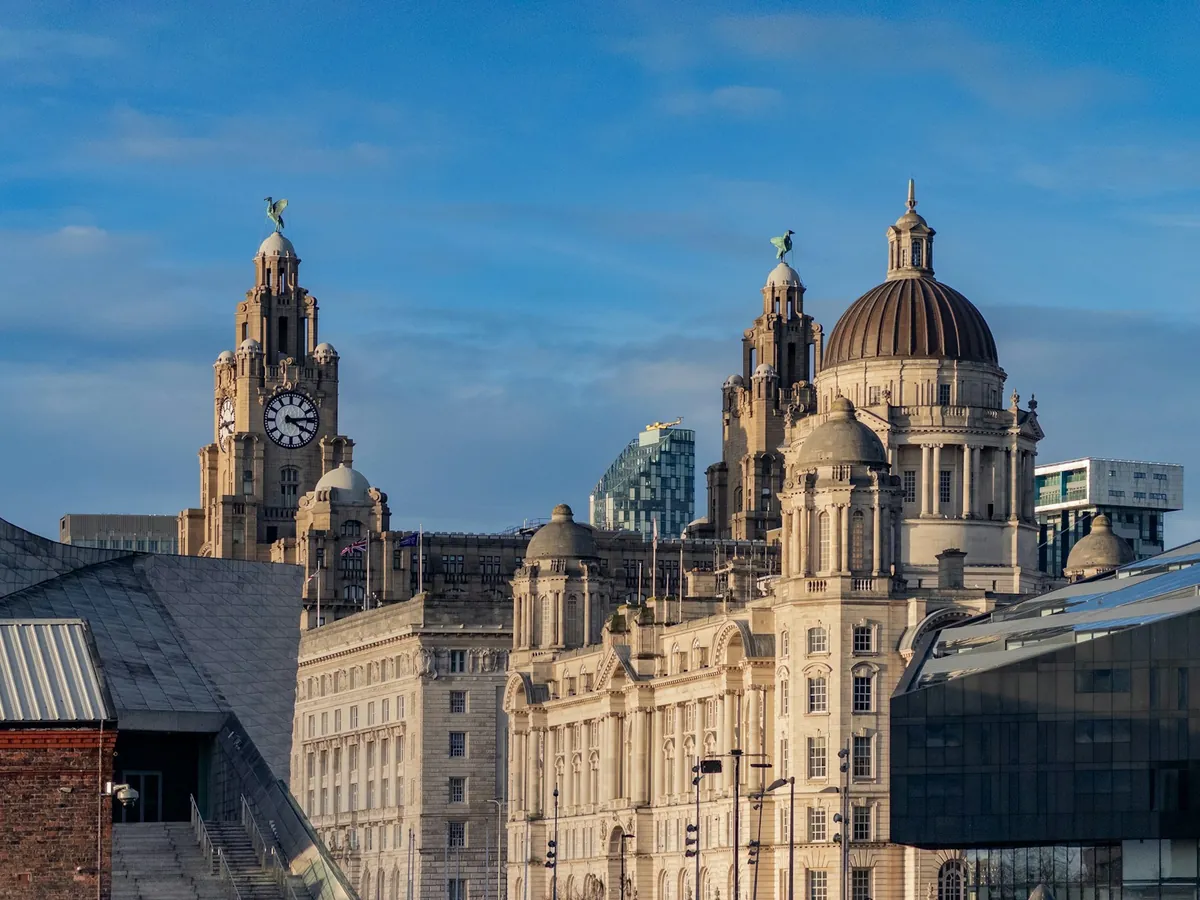 The Royal Liver Building, Cunard Building and Port of Liverpool Building at the Pier Head