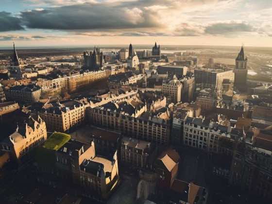 Leeds UK city skyline