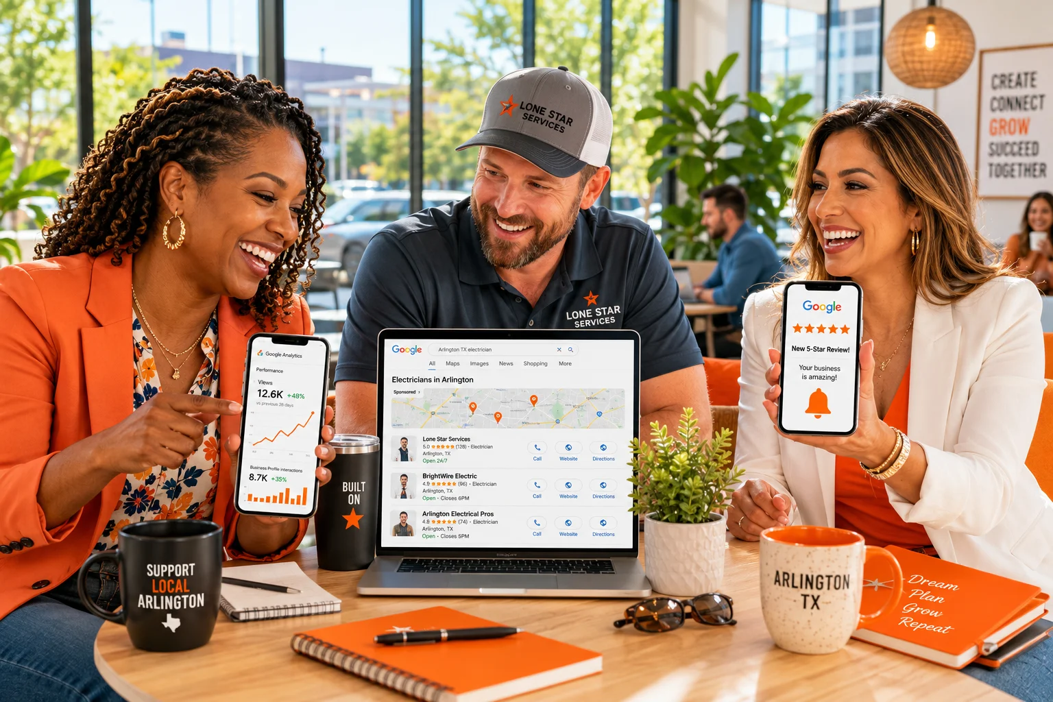 Arlington TX local businesses — restaurants, retail, and service companies running on local search in Tarrant County