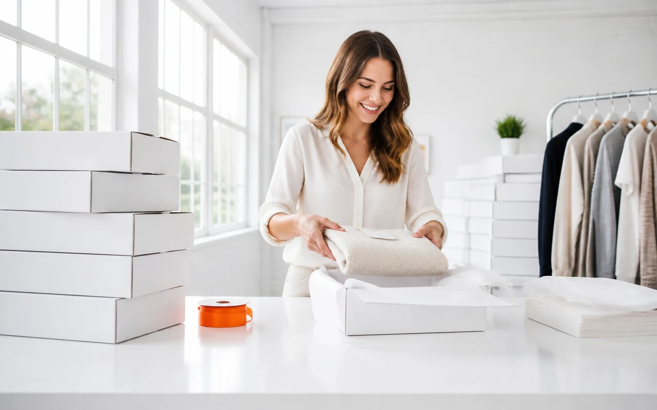 A shop owner packing a subscription box, representing subscriptions carried through a migration