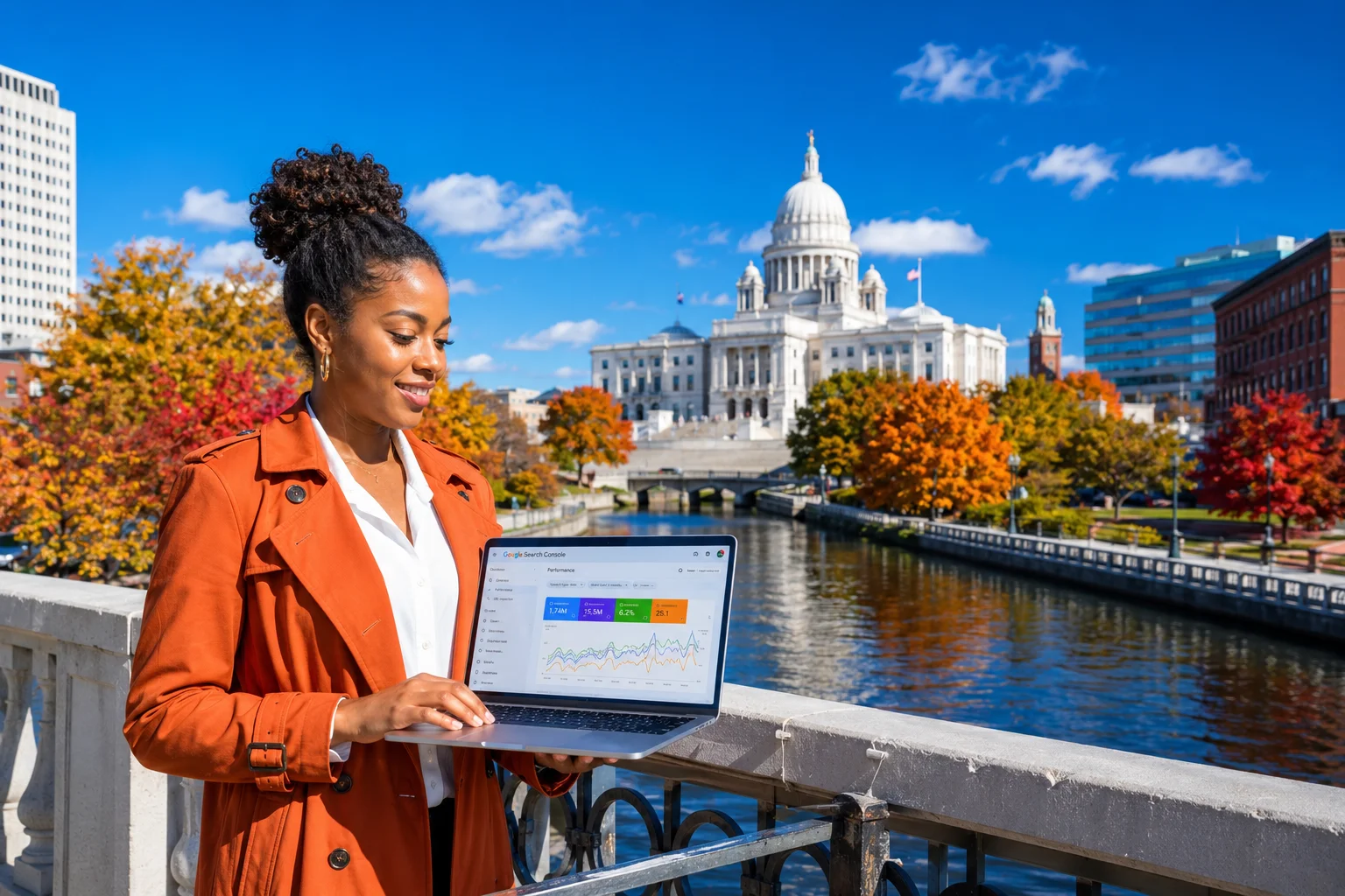 Providence RI downtown and waterfront — the knowledge-economy capital where Brown, RISD, and a dense small business scene converge