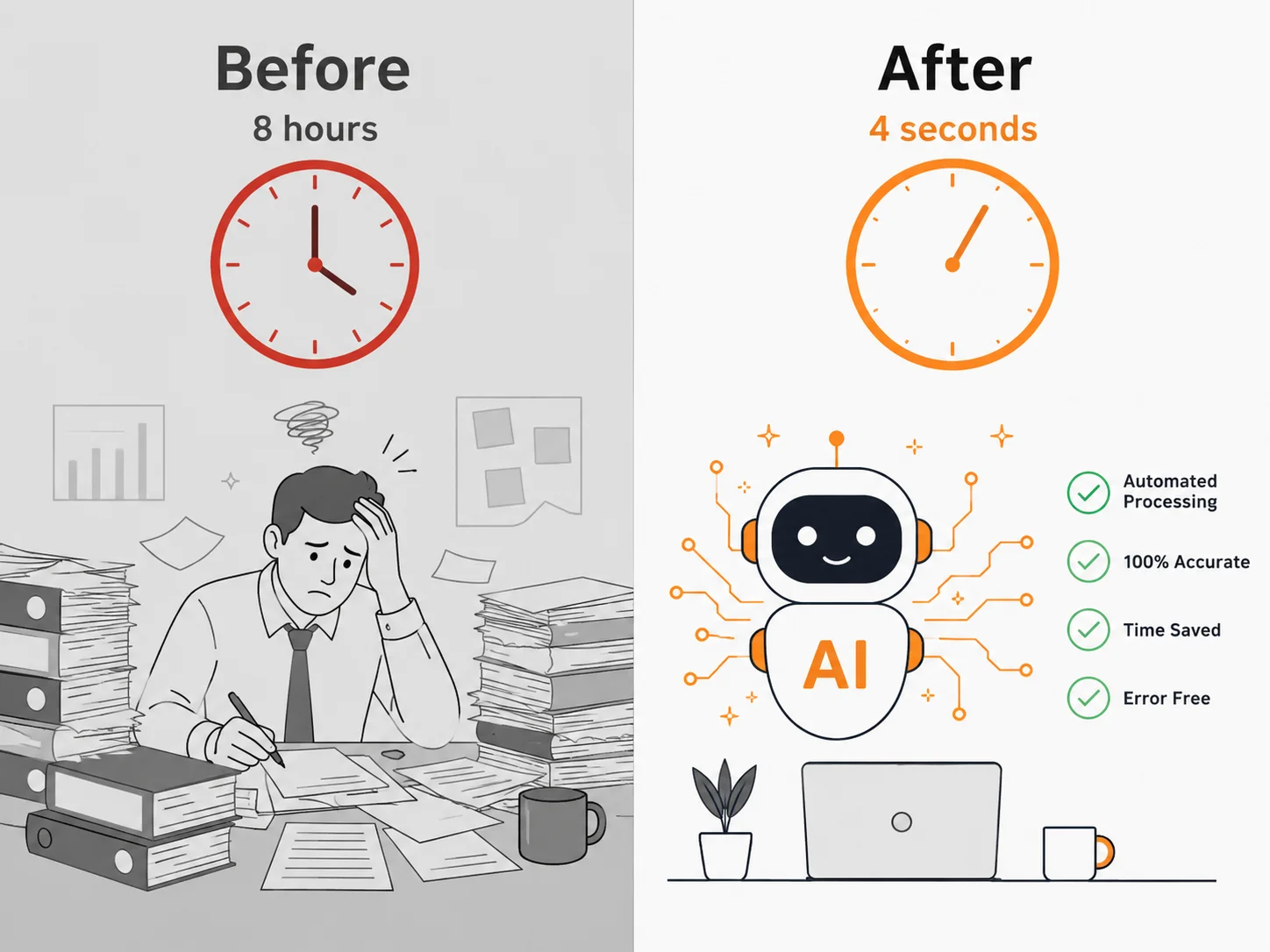 Before and after deployment workflow comparison