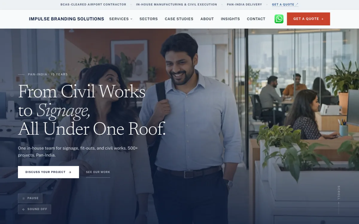 Impulse Branding website homepage on desktop